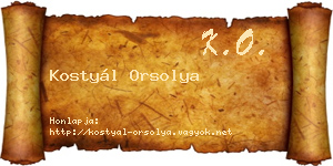 Kostyál Orsolya névjegykártya