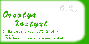 orsolya kostyal business card